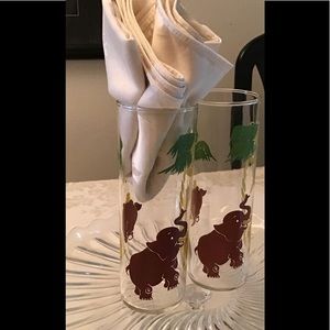 2 slim Ice tea animal print glasses 50”